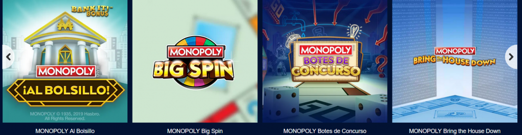 Juegos y Proveedores de Monopoly casino